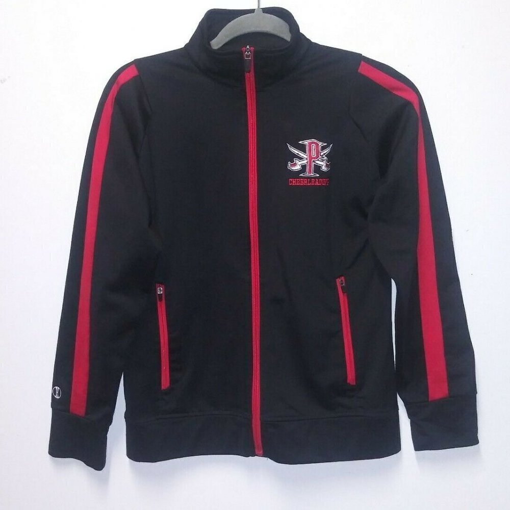 Women’s Holloway Jacket Full Zip Black red Sz S CHEERLEADER active-wear athletic
